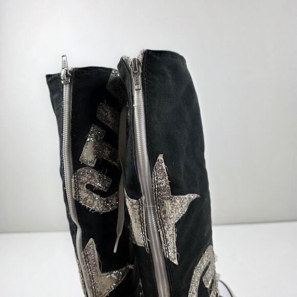 VTG Y2K Converse Chuck Taylor All Star Knee High Lace Shoes Women's Sz 7 Glitter - Picture 9 of 16